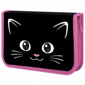 Пенал ПИФАГОР, 1 отделение, ламинированный картон, 19х11 см, "Dark kitten", 273467