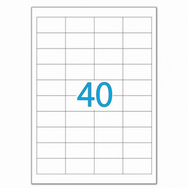 Этикетка самоклеящаяся 48,5х25,4 мм, 40 этикеток, белая, 70 г/м2, 50 листов, LOMOND, 2100195